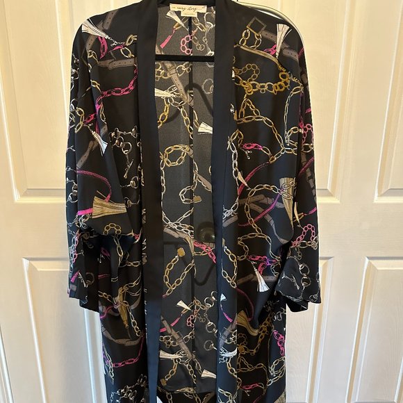 Cardigan black with chain detail - Picture 1 of 5